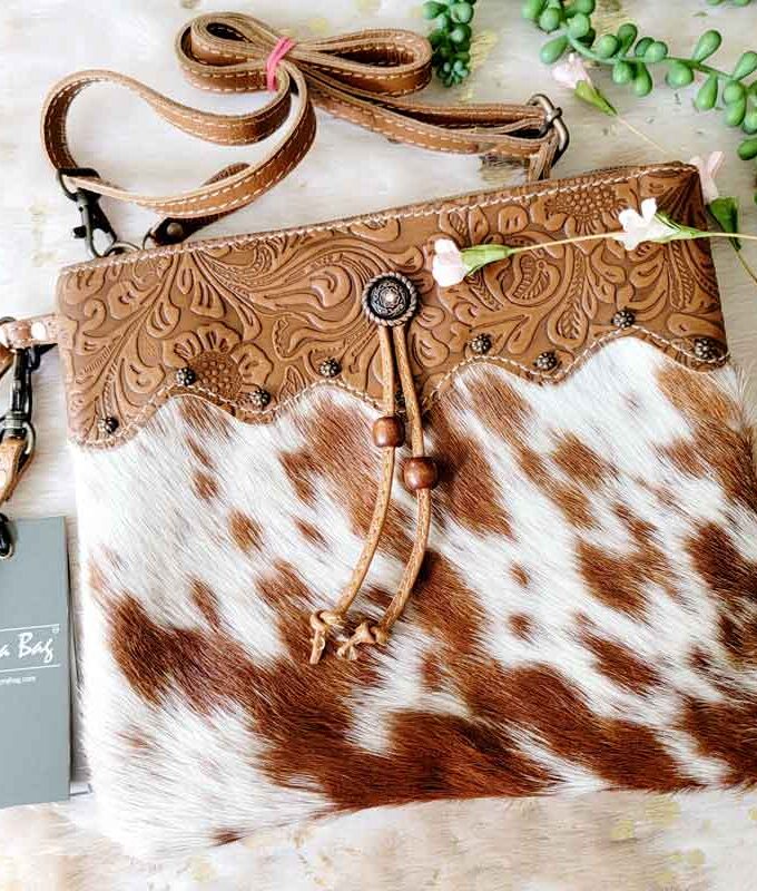 Ornate Brown Leather Myra Bag