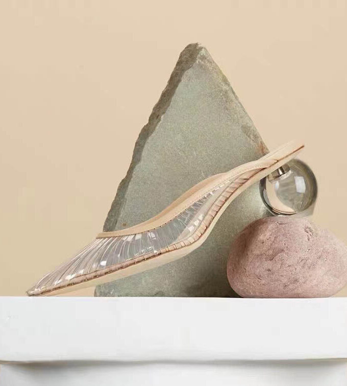 Sandals Summer Pointed High Heels Thick Heels